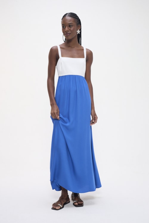 Vestido Cropped Nautico Color Azul Gruta - foto 1