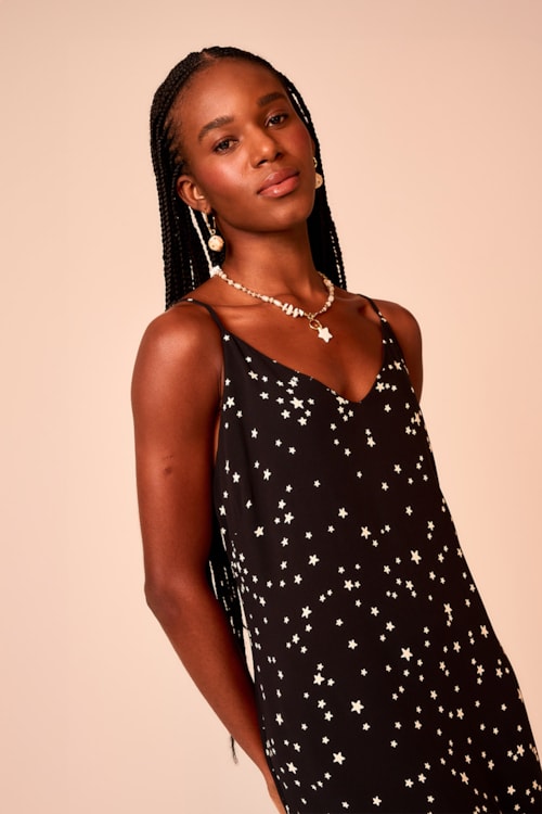 Vestido Cropped Noite Estrelada Estampado - foto 5
