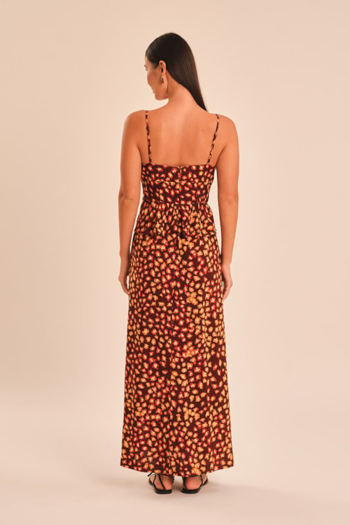 Vestido Cropped Onca Marrom Estampado - foto 5