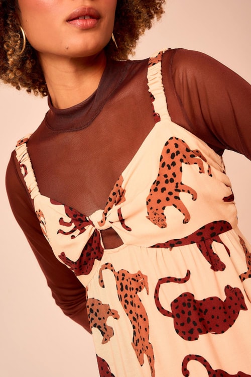Vestido Cropped Oncita Pintada Estampado - foto 4