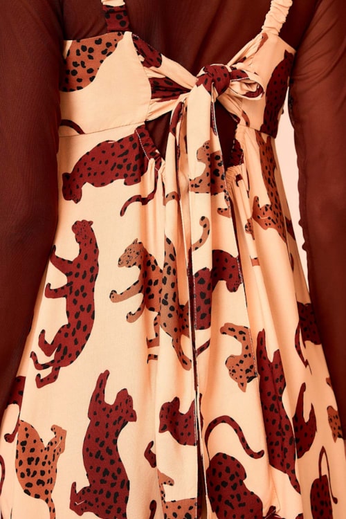 Vestido Cropped Oncita Pintada Estampado - foto 5