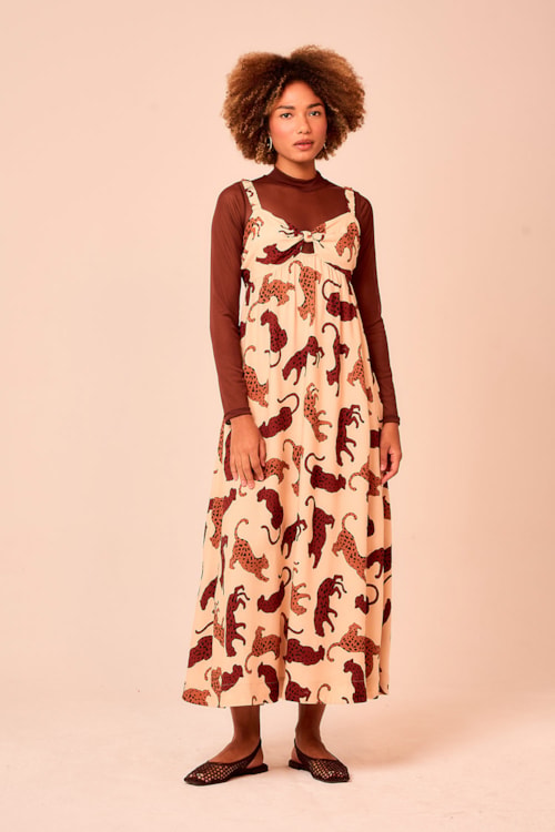 Vestido Cropped Oncita Pintada Estampado - foto 1
