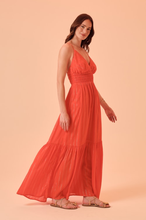 Vestido Cropped Peach Laranja - foto 5
