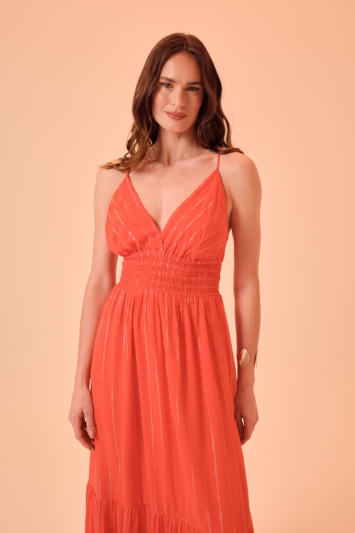 Vestido Cropped Peach Laranja - foto 1