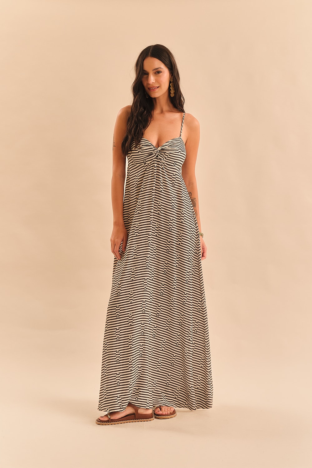 Vestido Cropped Peixe Abstrato Estampado