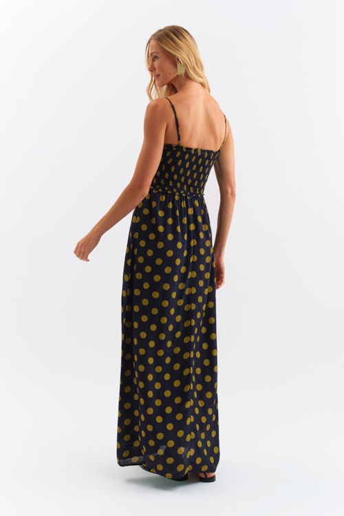 Vestido Cropped Poa Bicolor Estampado - foto 4