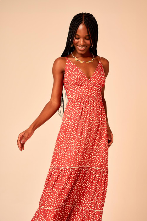 Vestido Cropped Poa Chilli Estampado - foto 1