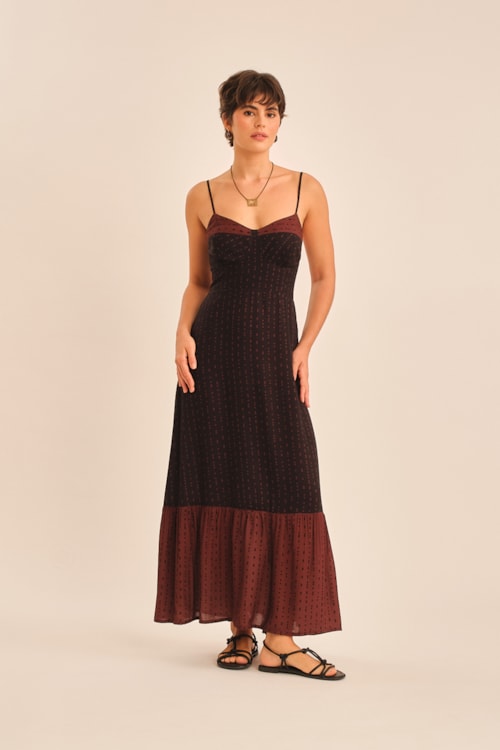 Vestido Cropped Poa Terra Estampado - foto 1