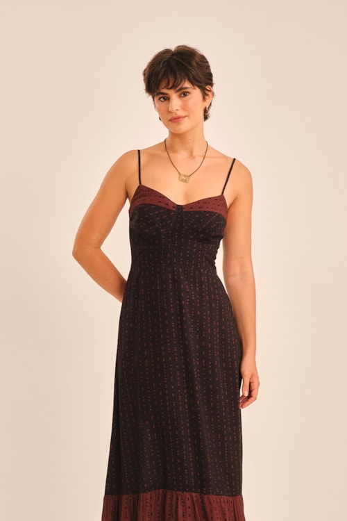 Vestido Cropped Poa Terra Estampado - foto 4