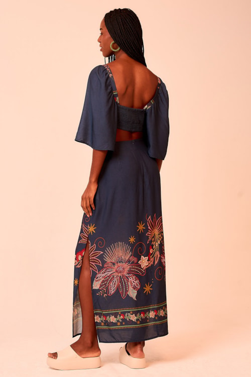 Vestido Cropped Poesia Estampado - foto 3