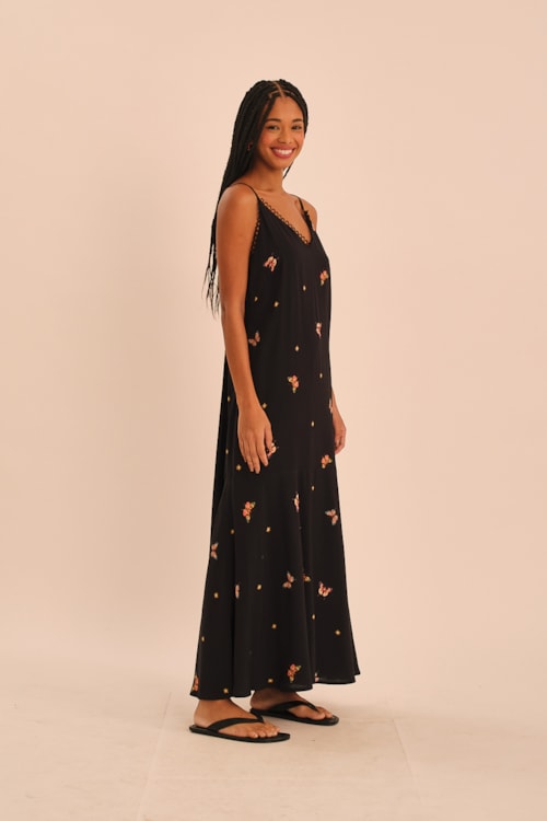 Vestido Cropped Ponto Bordado Estampado - foto 3