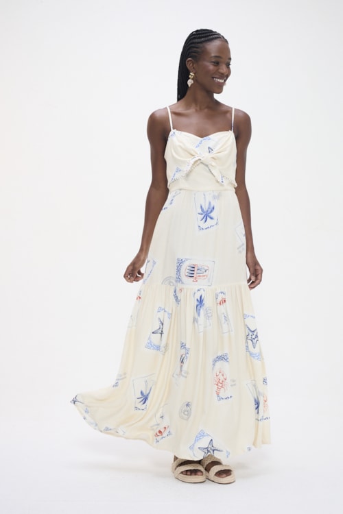 Vestido Cropped Postal Estampado - foto 2