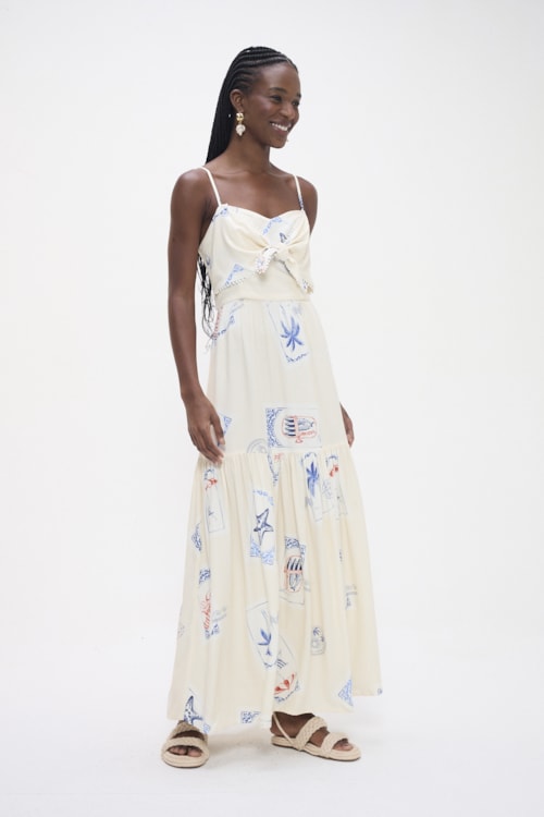 Vestido Cropped Postal Estampado - foto 3