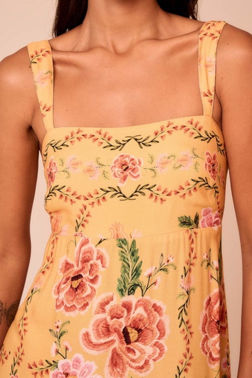 Vestido Cropped Reto Floral Positano Estampado - foto 4