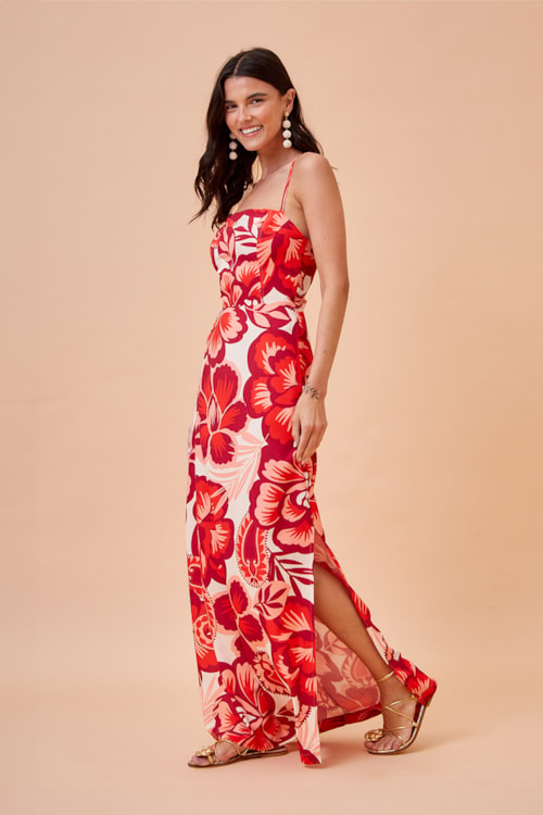 Vestido Cropped Reto Floral Rubi Estampado - foto 2