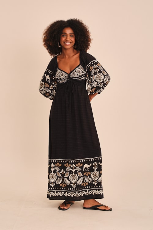 Vestido Cropped Rota Dos Camelos Estampado - foto 1