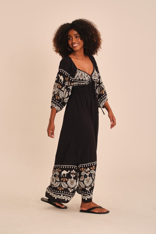 Vestido Cropped Rota Dos Camelos Estampado - foto 4