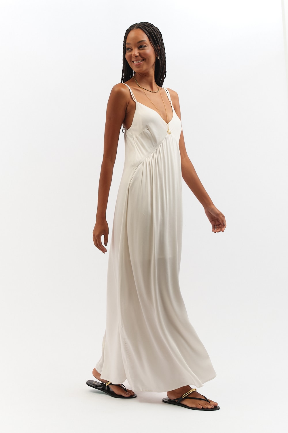 Vestido Cropped Satin Off
