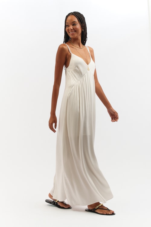 Vestido Cropped Satin Off - foto 2