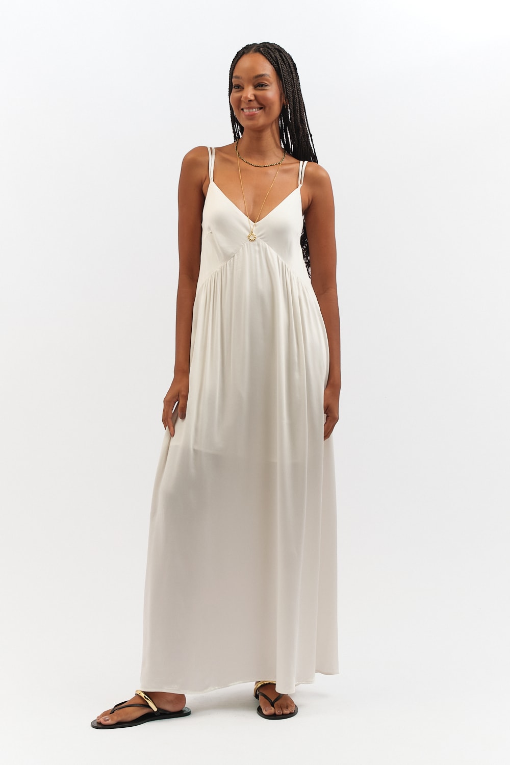 Vestido Cropped Satin Off
