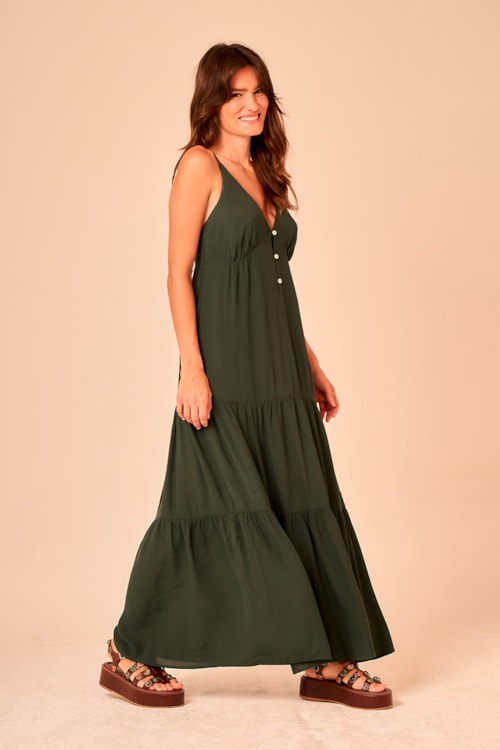 Vestido Cropped Savana Verde Selva - foto 3