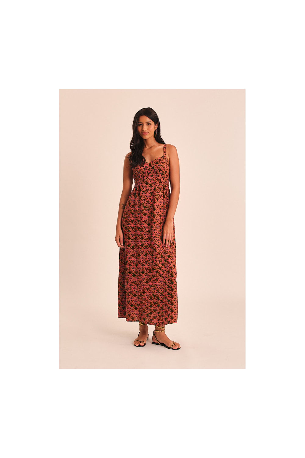 Vestido Cropped Sol Do Deserto Estampado