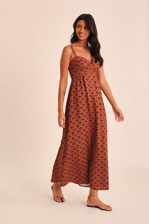 Vestido Cropped Sol Do Deserto Estampado - foto 4