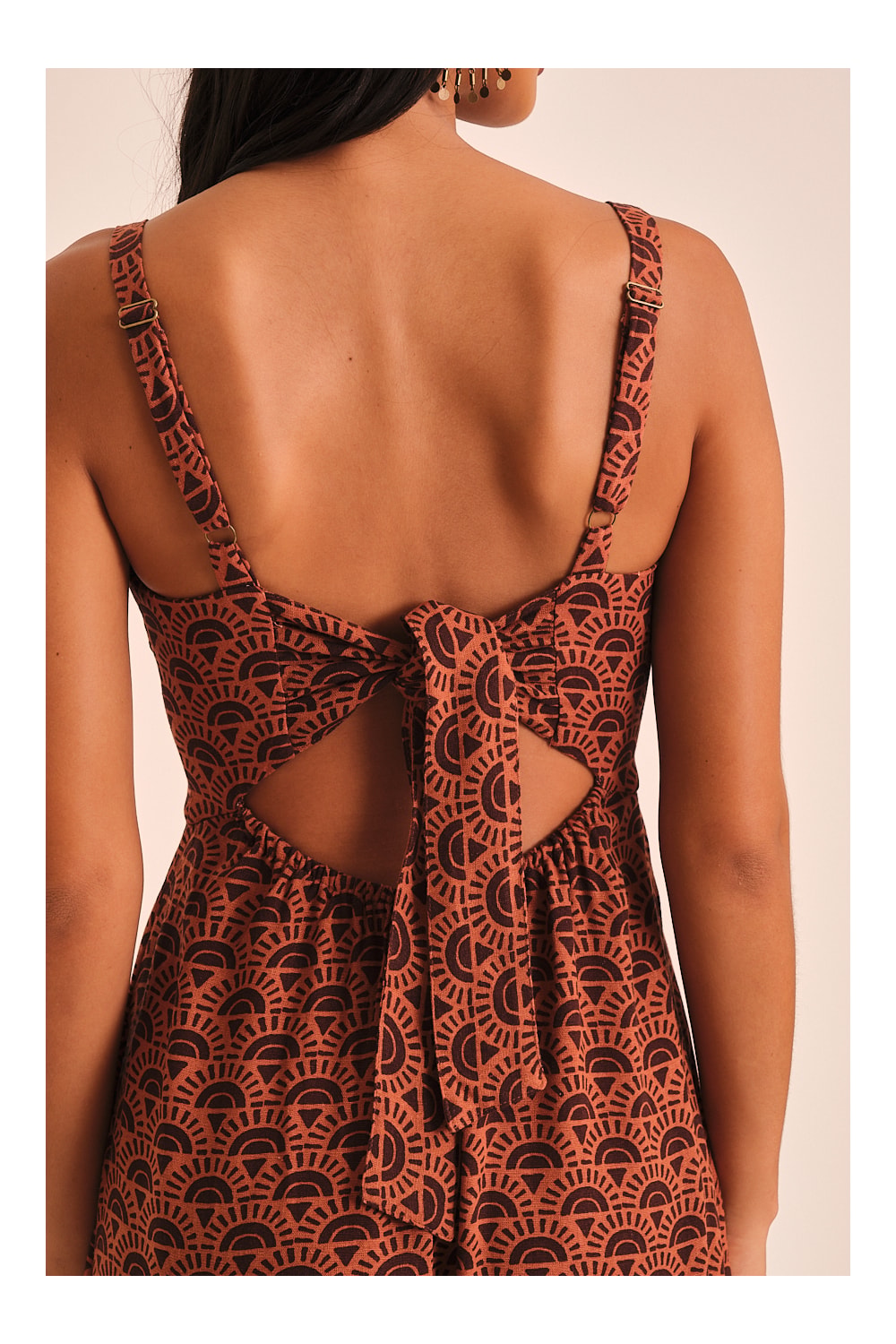 Vestido Cropped Sol Do Deserto Estampado