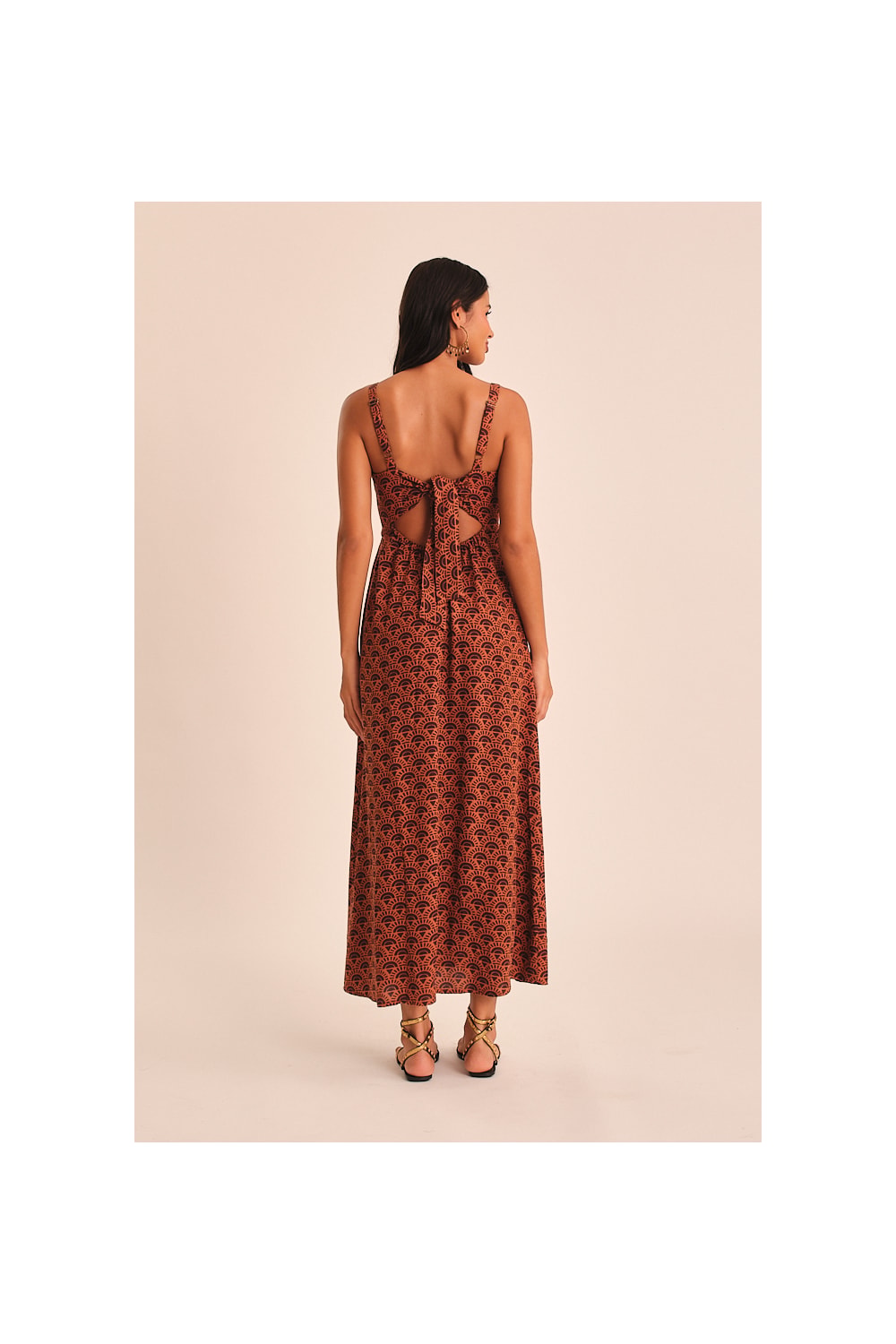 Vestido Cropped Sol Do Deserto Estampado