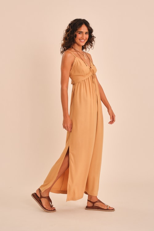 Vestido Cropped Souk Bege Tahine - foto 4