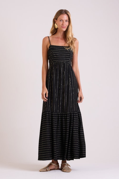 Vestido Cropped Stripe Preto - foto 1