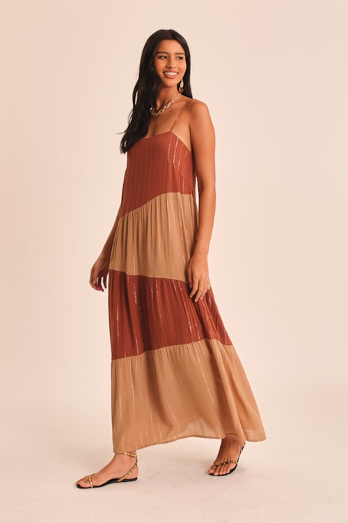 Vestido Cropped Tahine Bicolor - foto 2