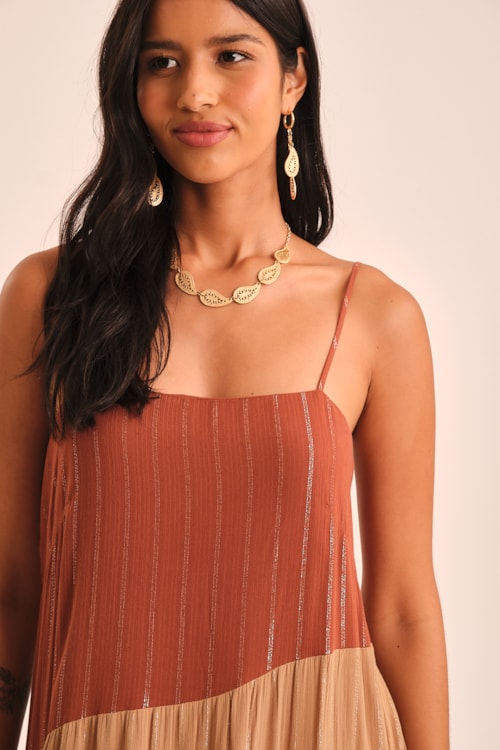 Vestido Cropped Tahine Bicolor - foto 3
