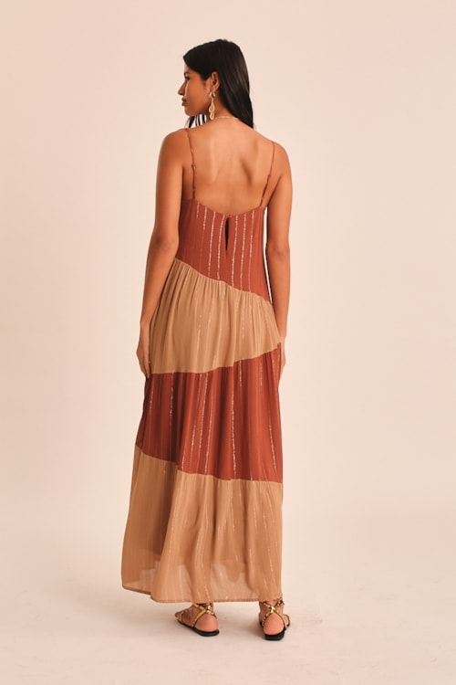 Vestido Cropped Tahine Bicolor - foto 4