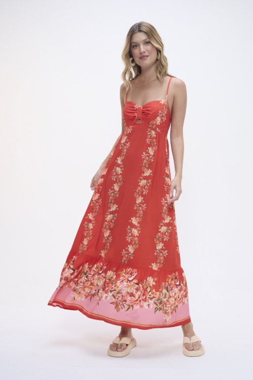 Vestido Cropped Tinto De Verano Estampado - foto 1