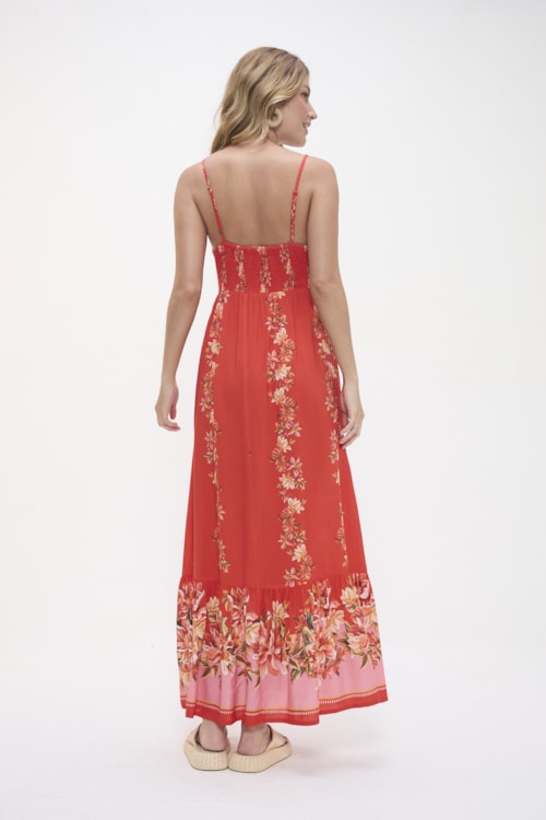 Vestido Cropped Tinto De Verano Estampado - foto 3