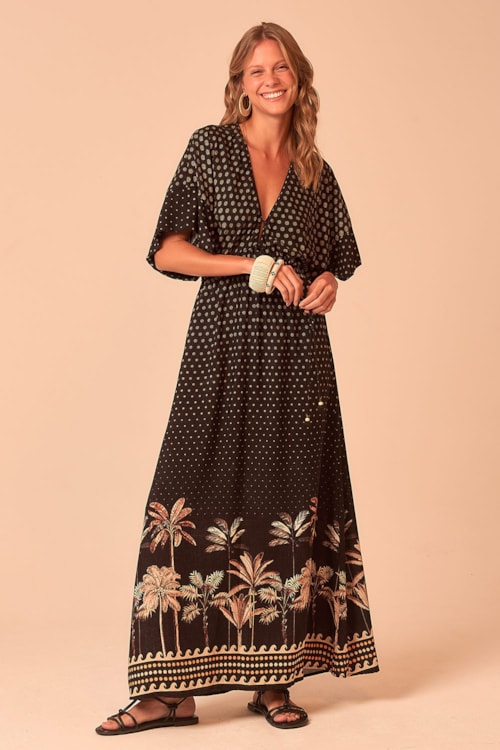 Vestido Cropped Tropical Poente Estampado - foto 4
