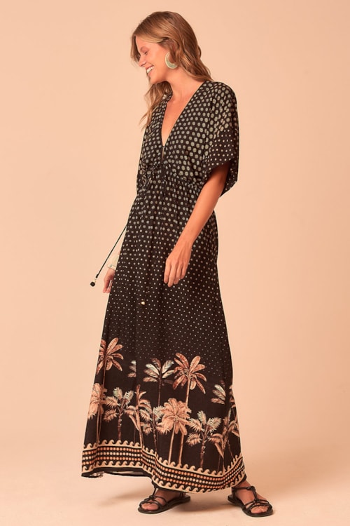 Vestido Cropped Tropical Poente Estampado - foto 1