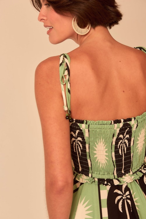 Vestido Cropped Tropical Tree Estampado - foto 4