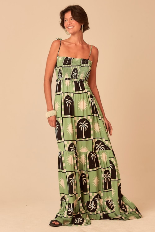Vestido Cropped Tropical Tree Estampado - foto 1