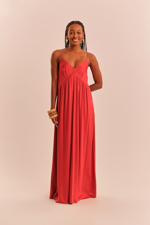 Vestido Cropped Valenca Vermelho Tinto - foto 1