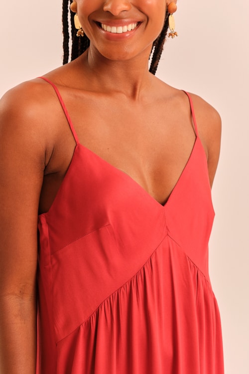 Vestido Cropped Valenca Vermelho Tinto - foto 2