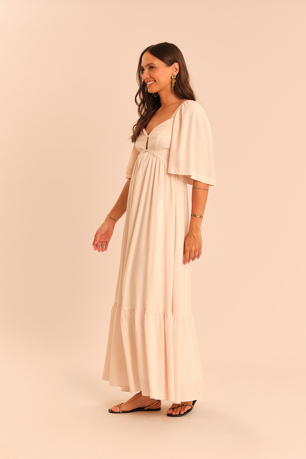 Vestido Cropped Viscose Dunas Off