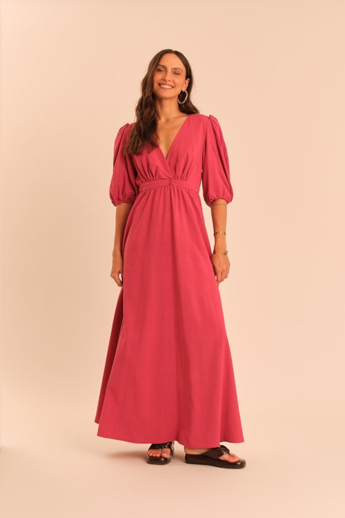 Vestido Cropped Viscose Encanto Vermelho Melancia - foto 1