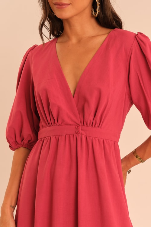 Vestido Cropped Viscose Encanto Vermelho Melancia - foto 3