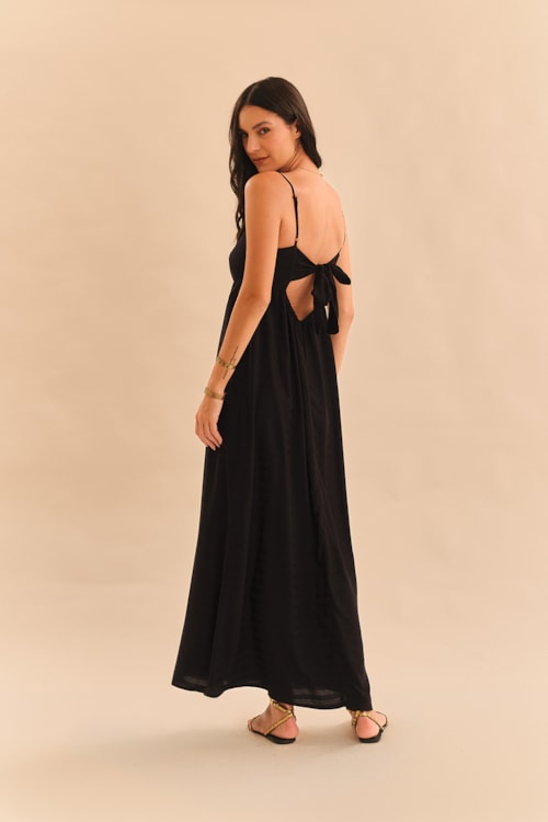 Vestido Cropped Viscose Resort Preto - foto 3