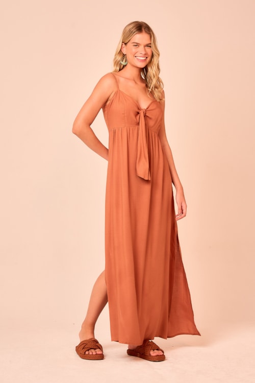 Vestido Cropped West Caramelo - foto 3