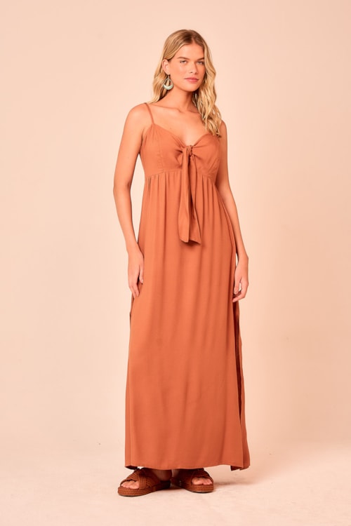 Vestido Cropped West Caramelo - foto 1