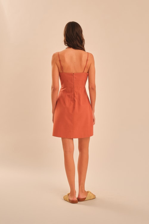 Vestido Curto Alfaiataria Zurique Marrom Terra - foto 5