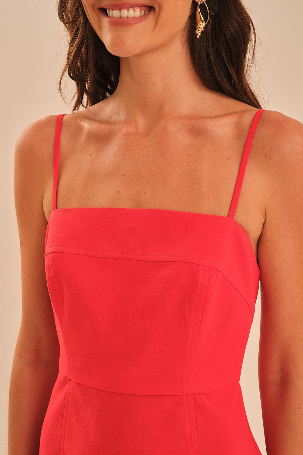 Vestido Curto Alfaiataria Zurique Vermelho Pimenta